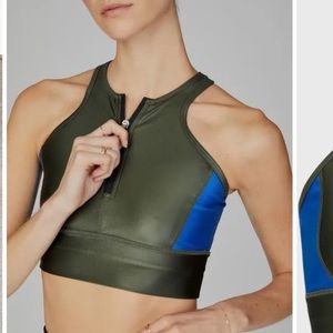 ALL ACCESS Zip Front Sports Bra Shimmer NWT